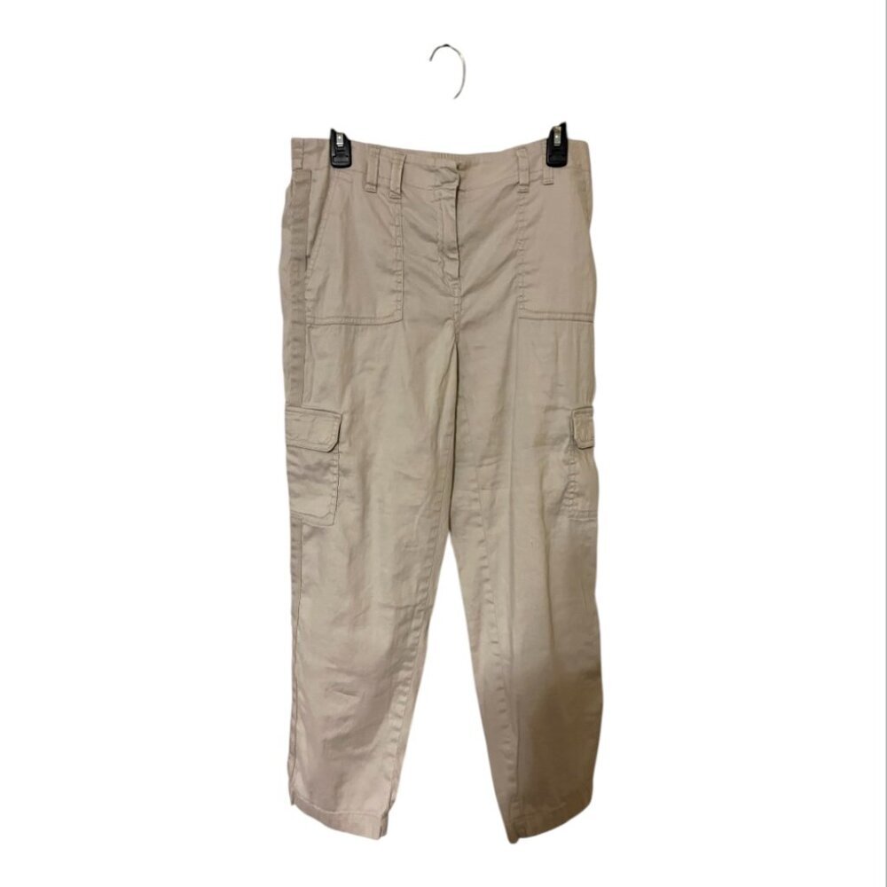 Chico’s Women’s 0.5 Crop Beige Multi Pocket Cargo Pants